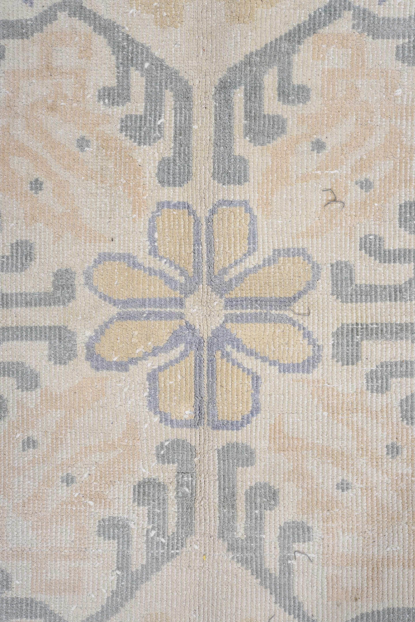 8' x 11' one-of-a-kind handmade antique Chinese large size rug. Color palette: ivory, pale blue, beige, taupe, cream, camel