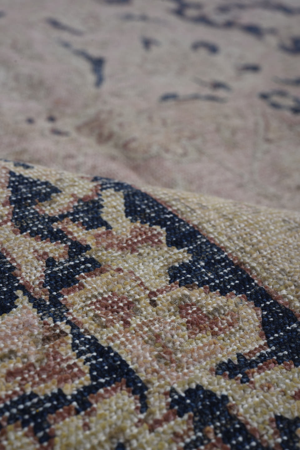 8' x 10' one-of-a-kind handmade vintage Tabriz large size rug. Color palette: ivory, blush, navy, dusty rose, beige, slate