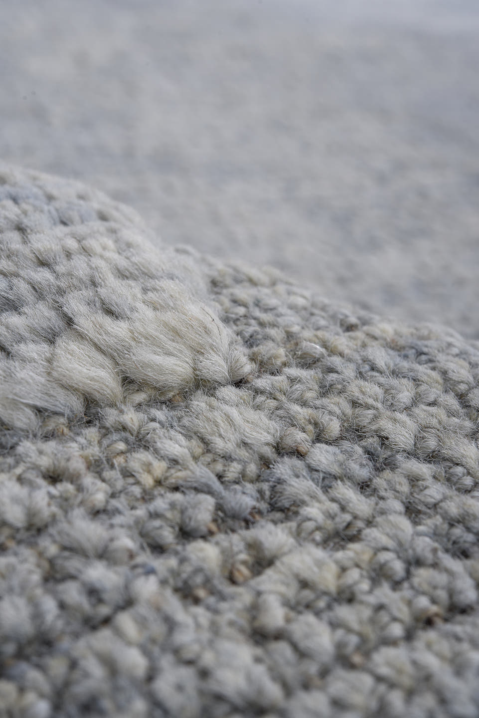 6' x 10' one-of-a-kind handmade vintage Tulu large size rug. Color palette: pale blue, charcoal, ivory, light gray