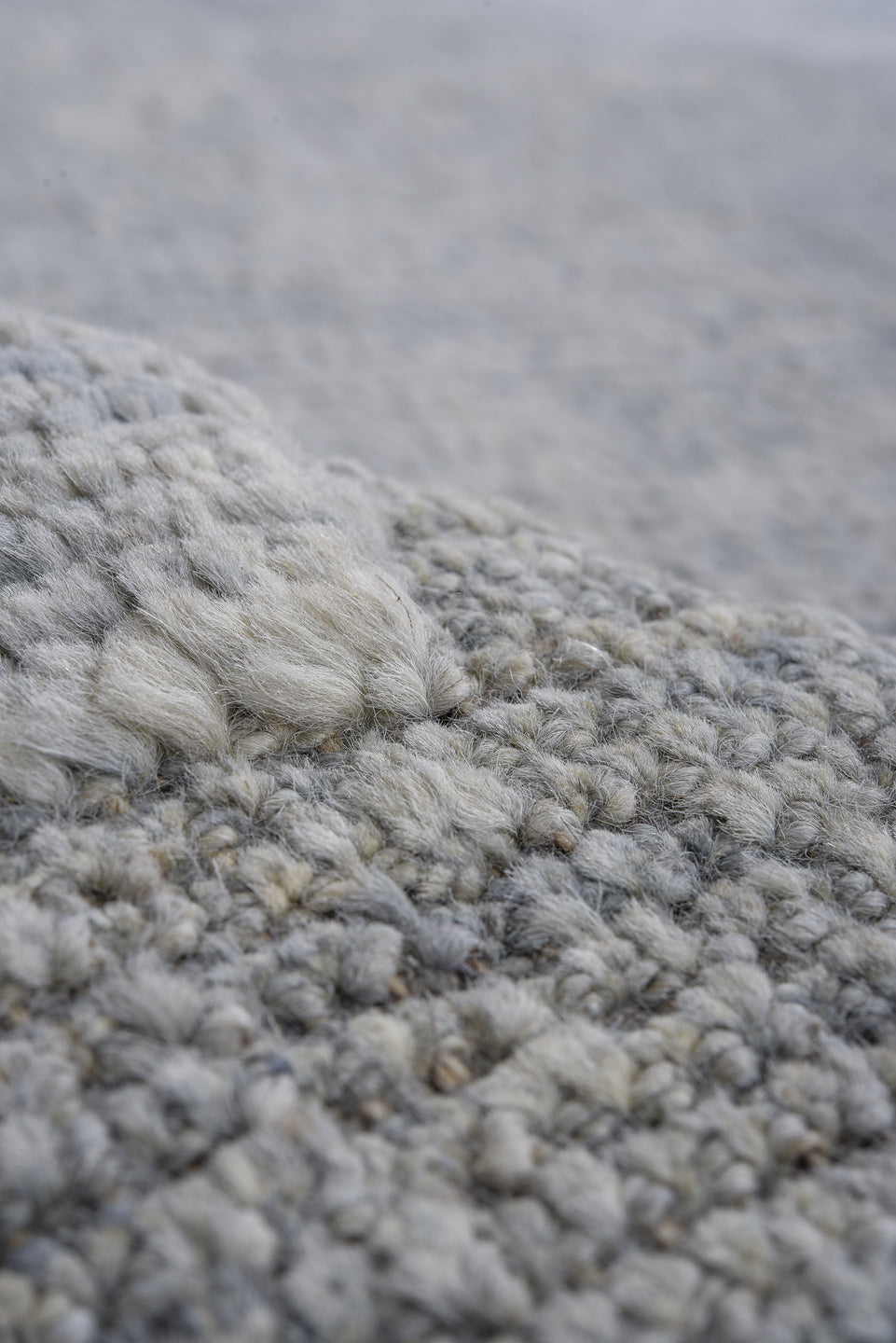 6' x 10' one-of-a-kind handmade vintage Tulu large size rug. Color palette: pale blue, charcoal, ivory, light gray