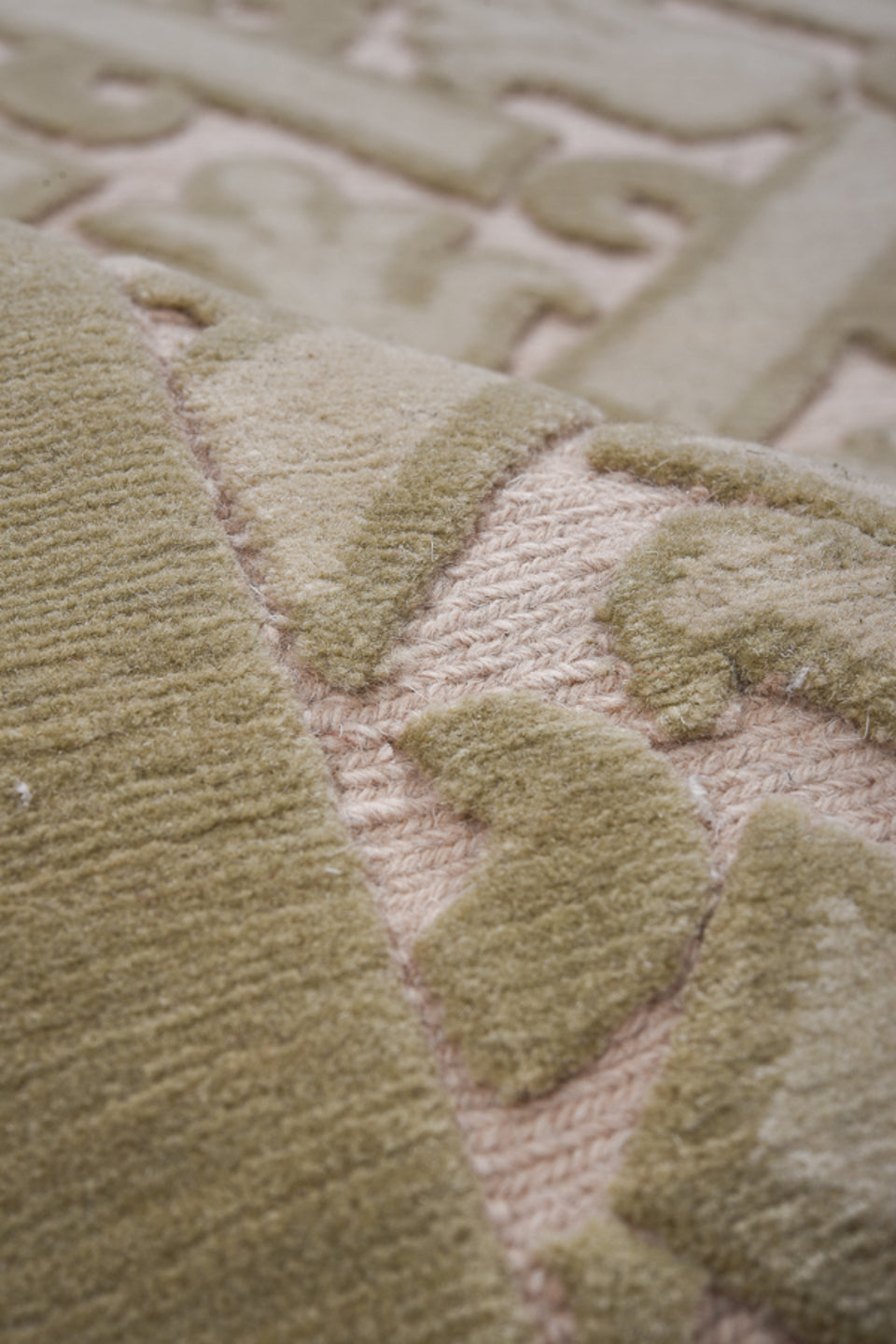 4' x 15' one-of-a-kind handmade vintage Contemporary runner rug. Color palette: gray, light gray, off-white, pink, silver