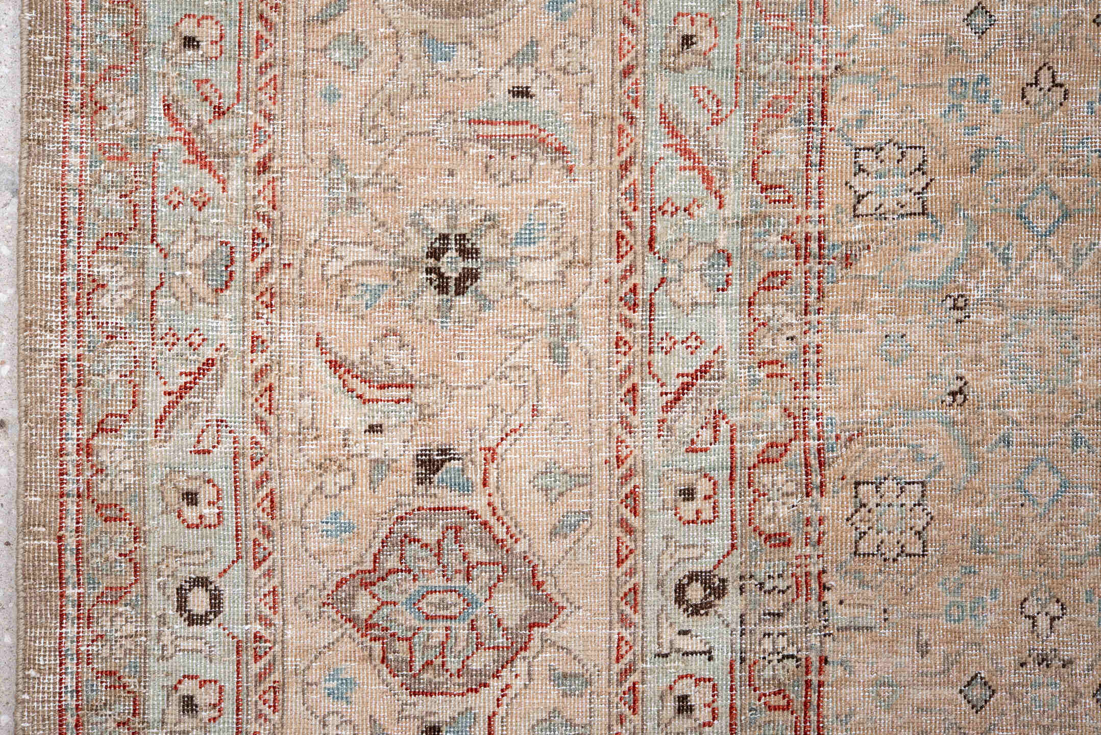 9' x 12' one-of-a-kind handmade vintage Tabriz large size rug. Color palette: black, brown, gainsboro, gray, light gray