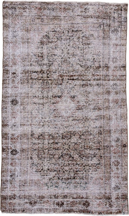 3' x 6' one-of-a-kind handmade antique Mahal small size rug. Color palette: ivory, taupe, rose, brown, charcoal, blush