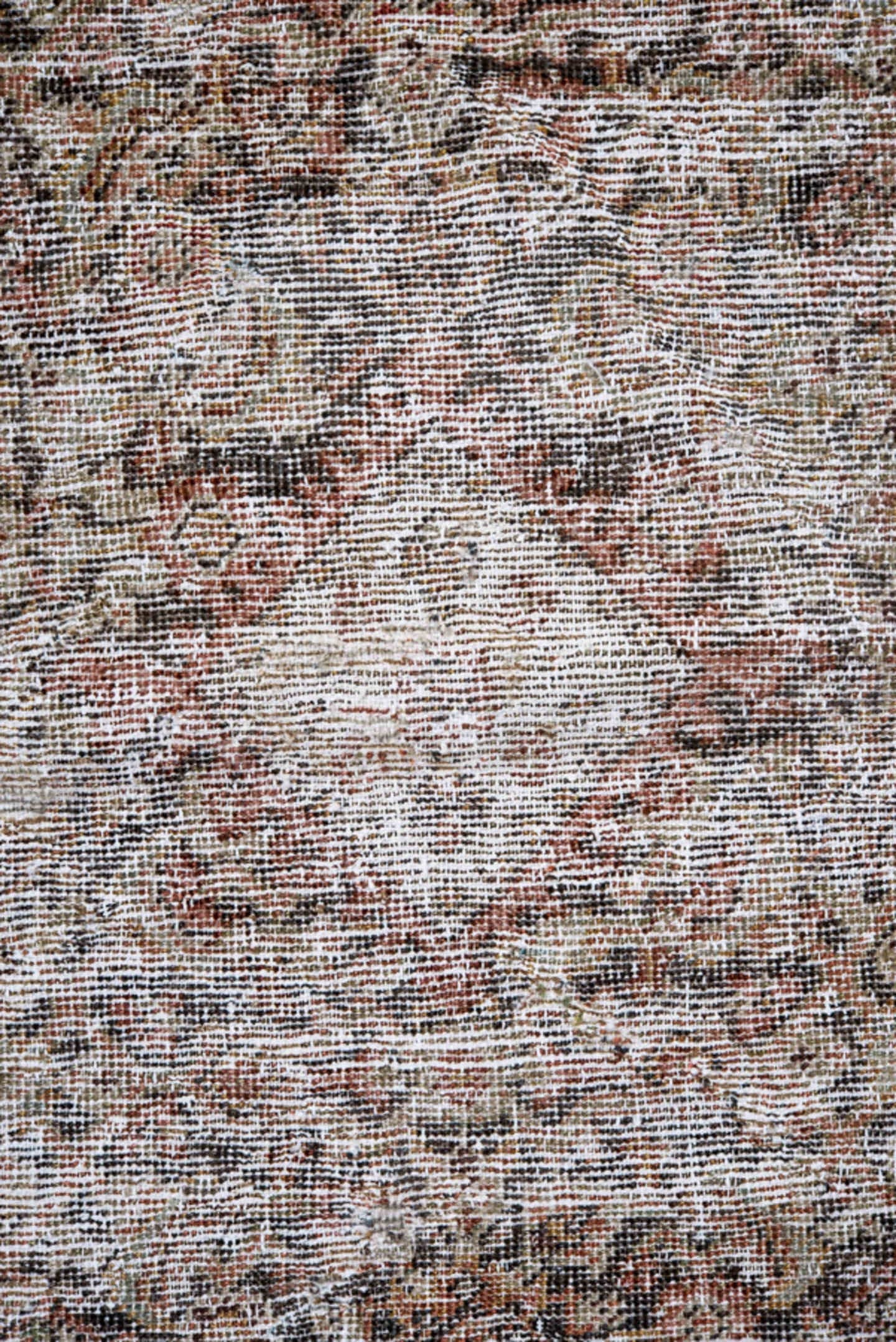 3' x 6' one-of-a-kind handmade antique Mahal small size rug. Color palette: ivory, taupe, rose, brown, charcoal, blush