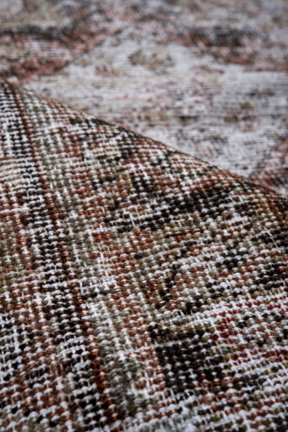 3' x 6' one-of-a-kind handmade antique Mahal small size rug. Color palette: ivory, taupe, rose, brown, charcoal, blush