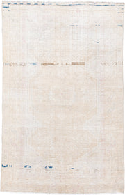 4' x 6' one-of-a-kind handmade antique Hamadan small size rug. Color palette: ivory, cream, beige, taupe, faint rose