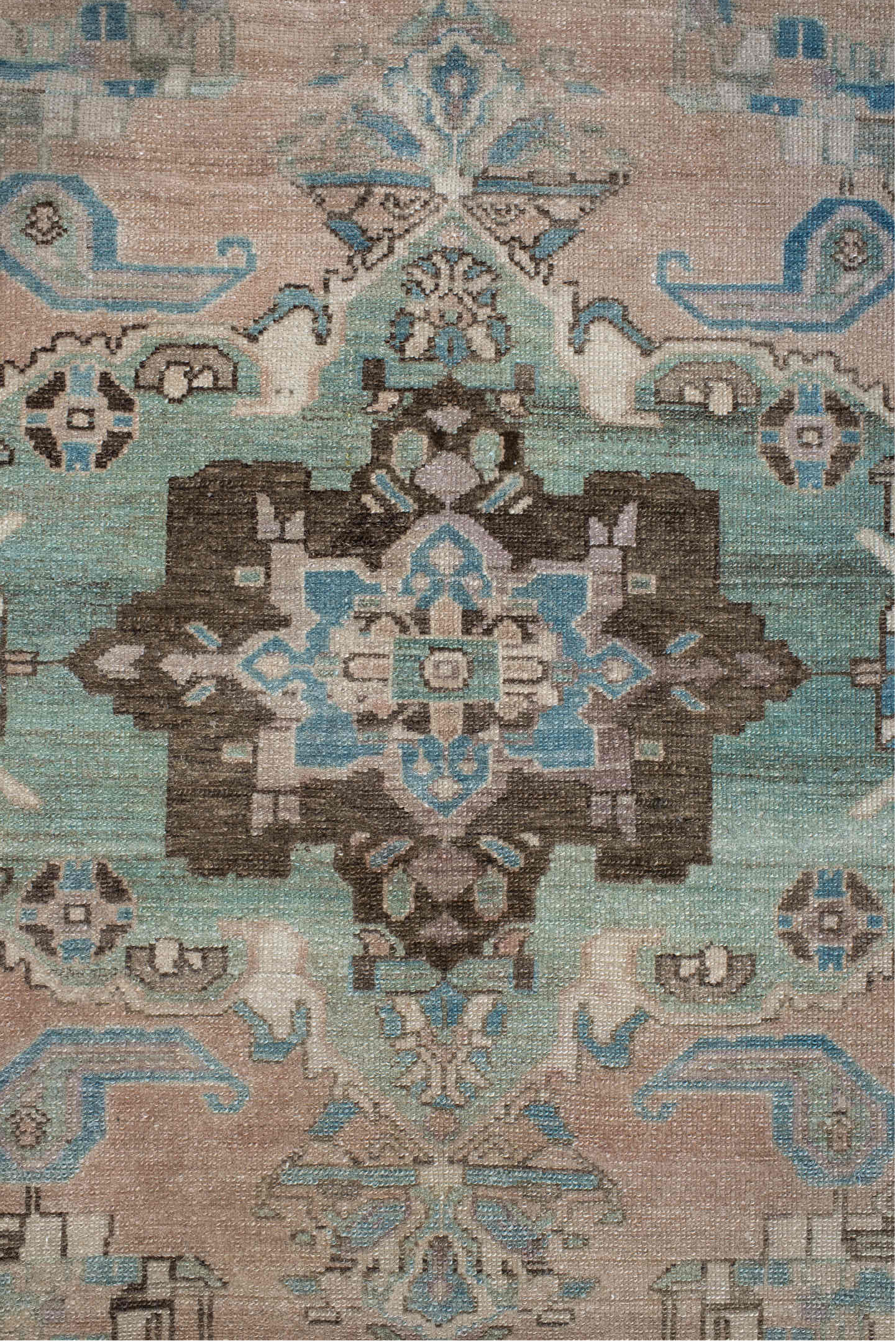4' x 7' one-of-a-kind handmade vintage Malayer rug. Color palette: brown, dark gray, dim gray, gray, light gray, off-white