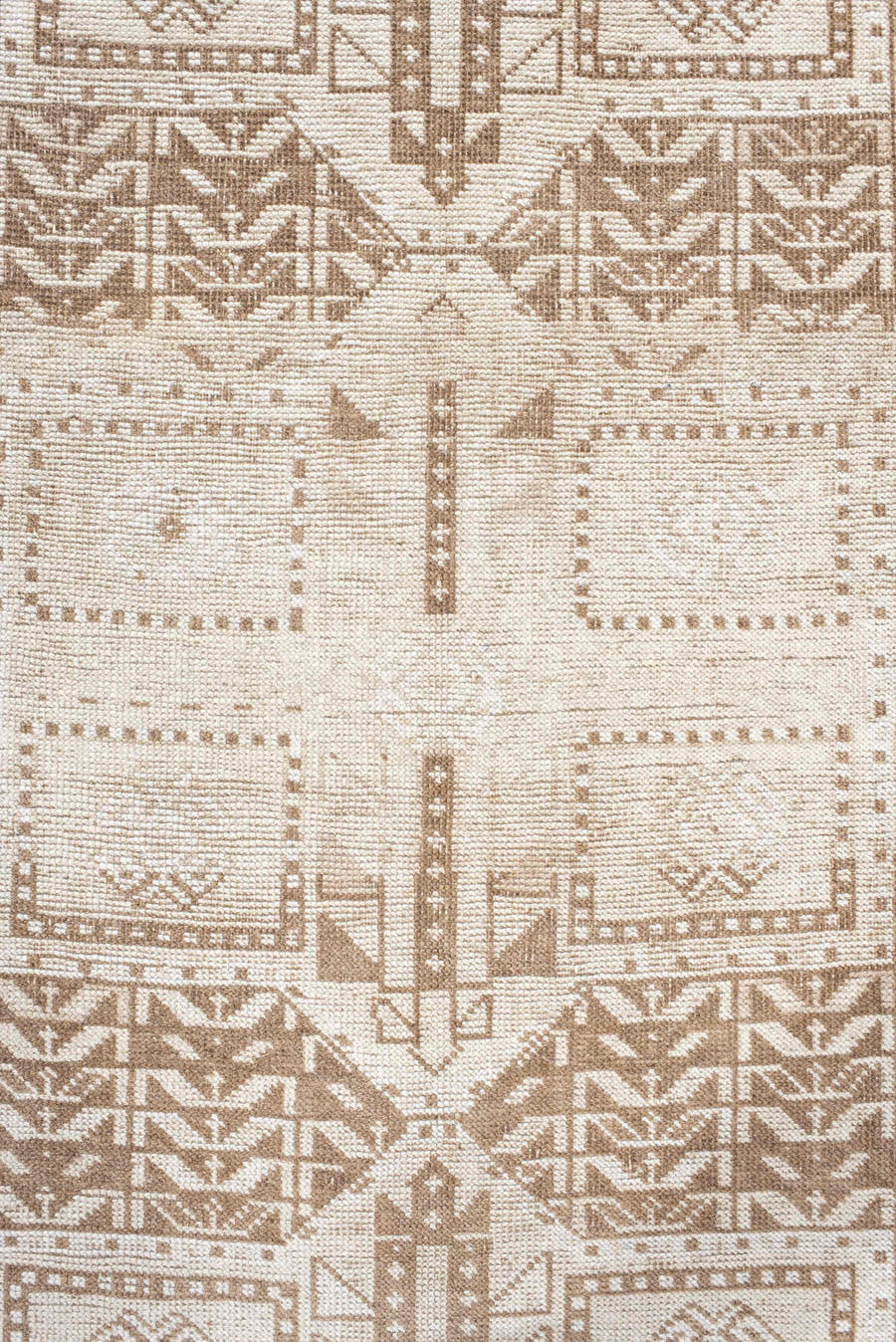 3' x 4' one-of-a-kind handmade antique Anatolian small size rug. Color palette: ivory, taupe, camel, beige, gray