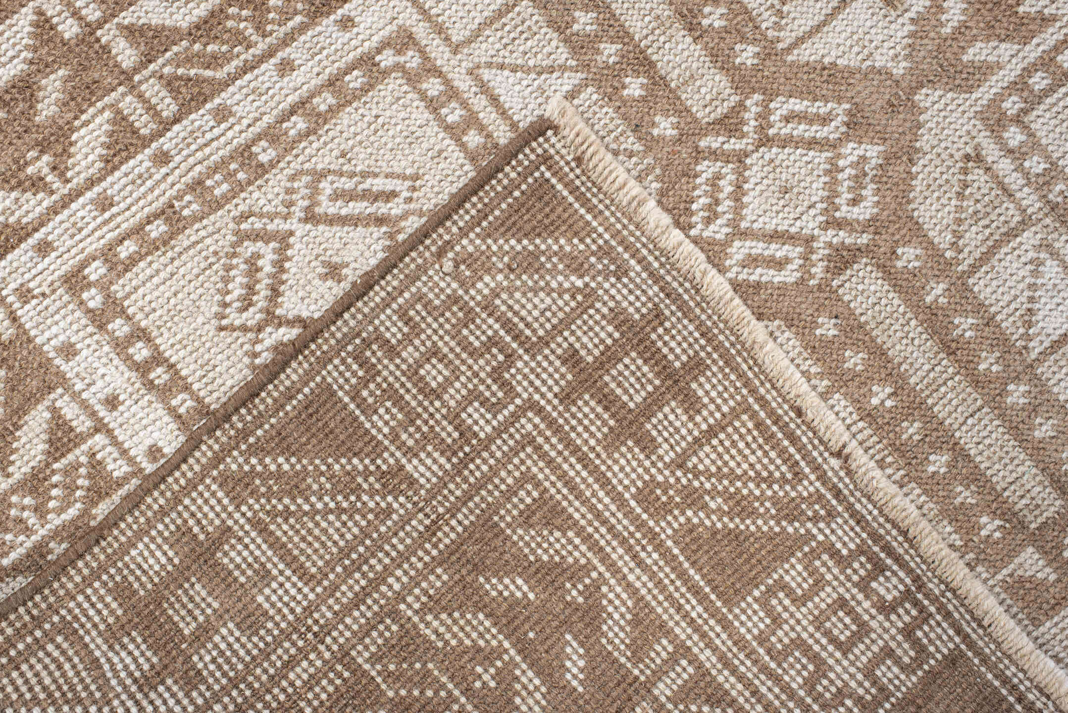 3' x 4' one-of-a-kind handmade antique Anatolian small size rug. Color palette: ivory, taupe, camel, beige, gray