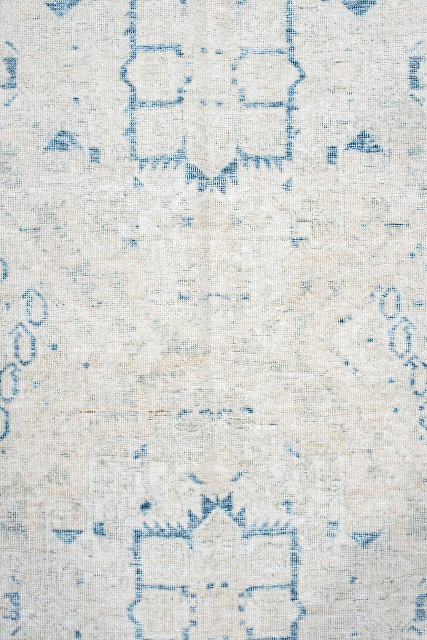 5' x 6' one-of-a-kind handmade antique Afshar rug. Color palette: ivory, sky blue, beige, cream, taupe, light blue, gray