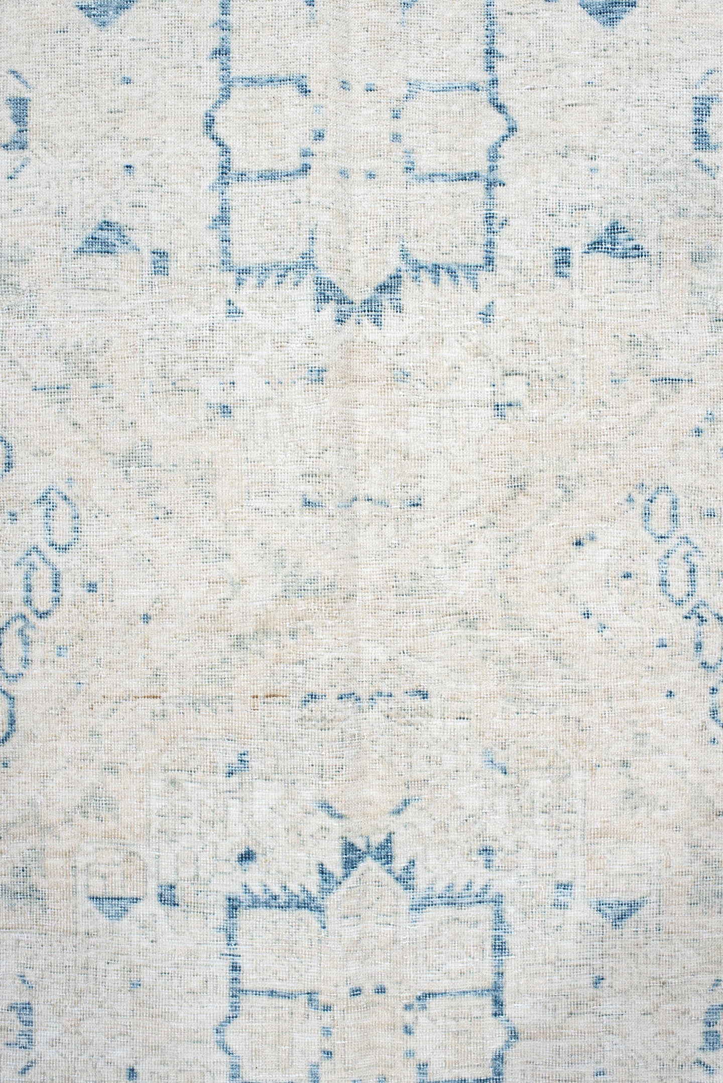 5' x 6' one-of-a-kind handmade antique Afshar rug. Color palette: ivory, sky blue, beige, cream, taupe, light blue, gray