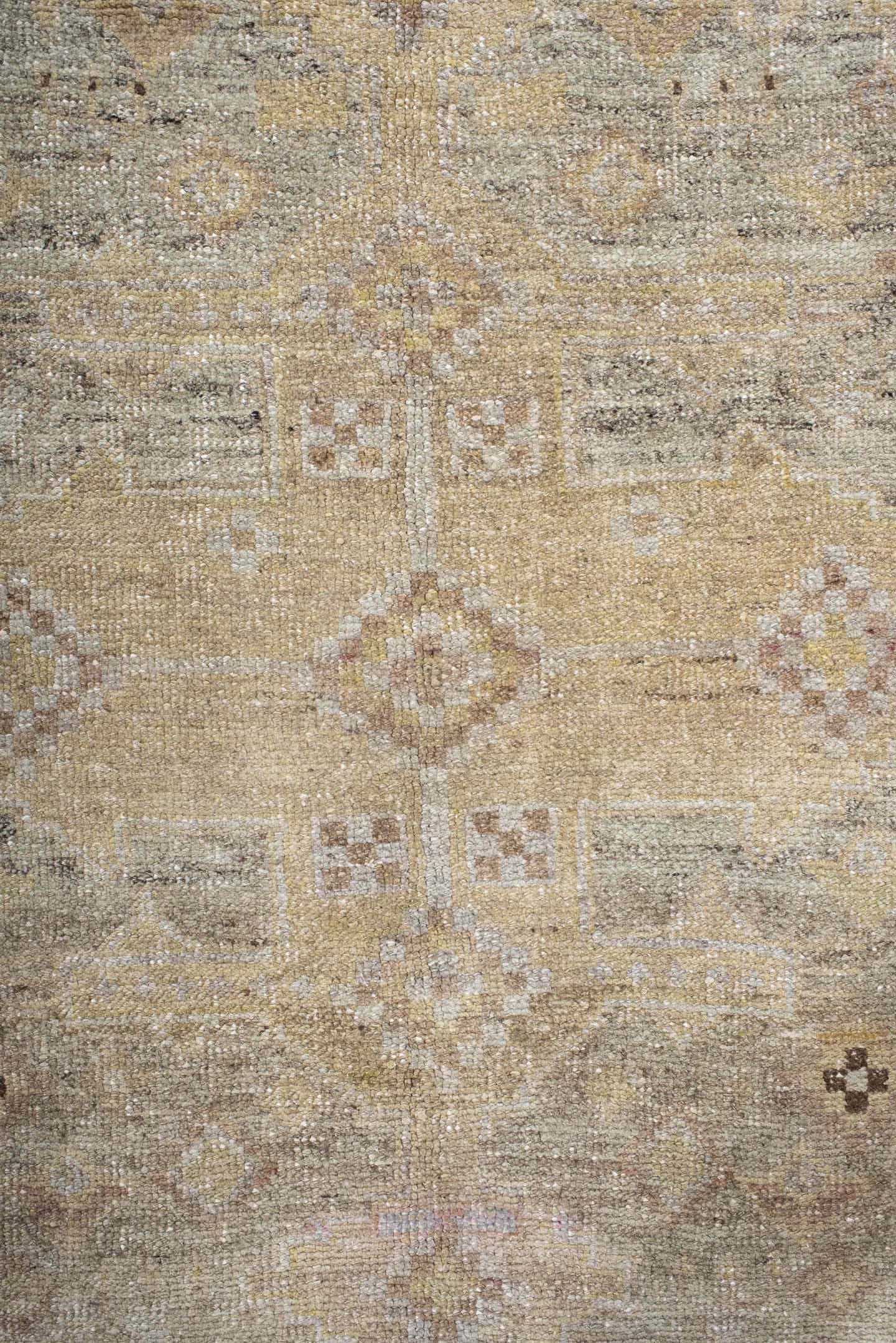 4' x 10' one-of-a-kind handmade antique Sarab runner rug. Color palette: ivory, camel, taupe, rose, charcoal, sage, tan