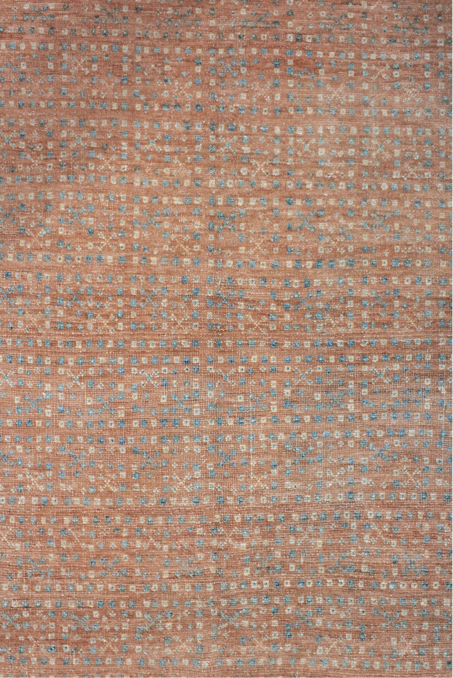 3' x 4' one-of-a-kind handmade vintage  small size rug. Color palette: black, blue, brown, dim gray, gray, light blue