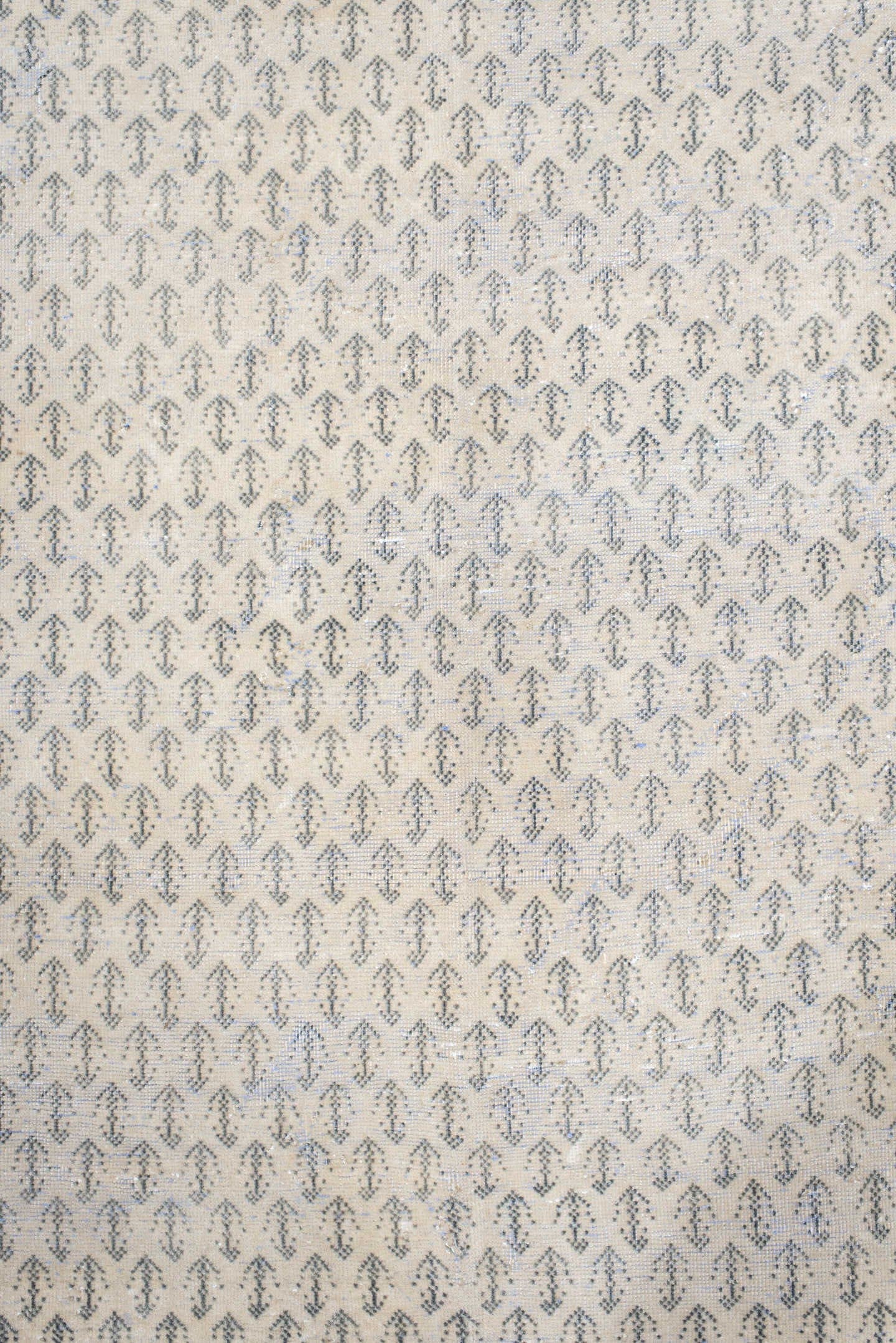 7' x 10' one-of-a-kind handmade antique Mir large size rug. Color palette: ivory, pale blue, taupe, sand, gray, light blue