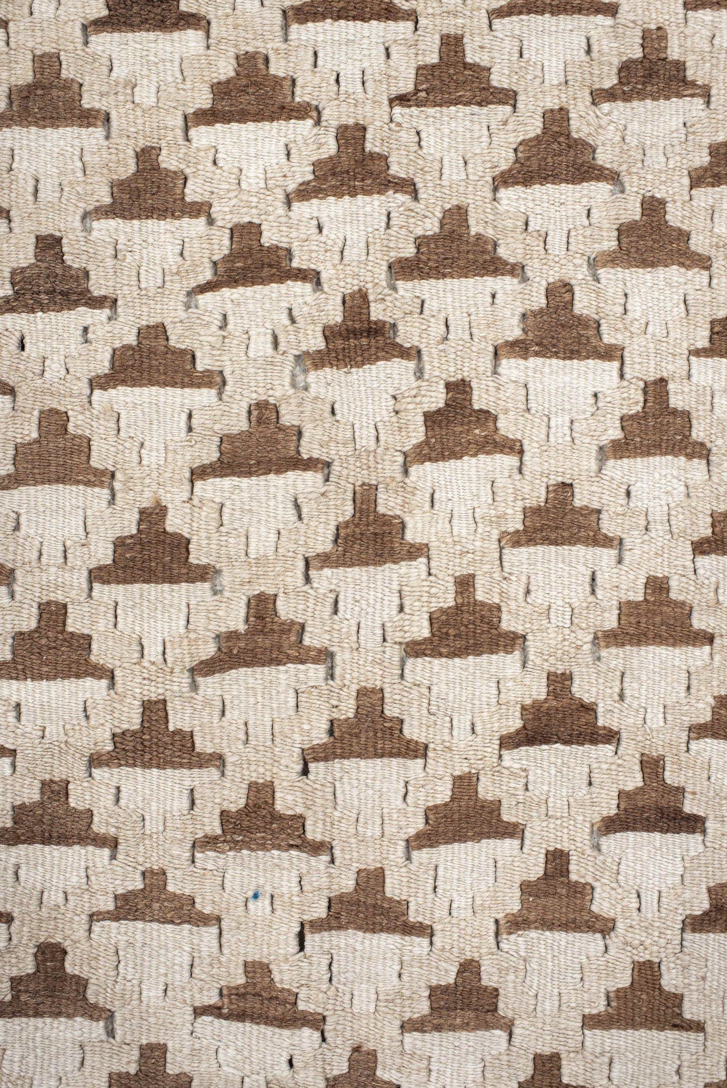 6' x 10' one-of-a-kind handmade antique Kilim large size rug. Color palette: ivory, taupe, brown, beige, camel, gray