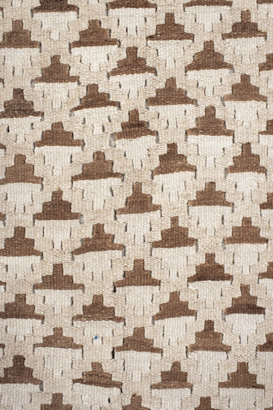 6' x 10' one-of-a-kind handmade antique Kilim large size rug. Color palette: ivory, taupe, brown, beige, camel, gray