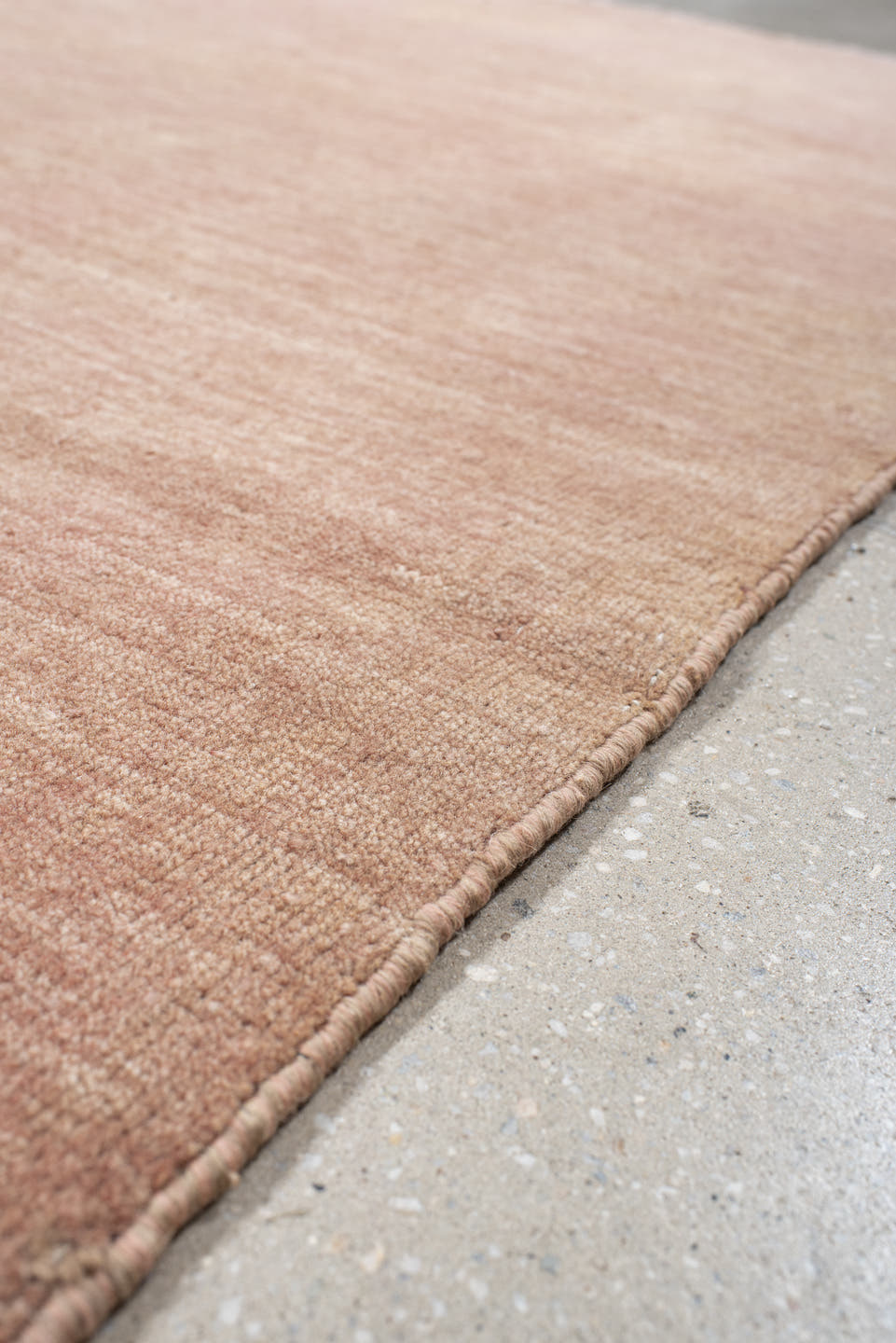 5' x 7' one-of-a-kind handmade vintage Gabbe rug. Color palette: blush, rose, ivory, taupe, pink, red, beige, gray
