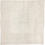 6' x 6' one-of-a-kind handmade vintage Tibetan rug. Color palette: ivory, cream, beige, taupe, gray