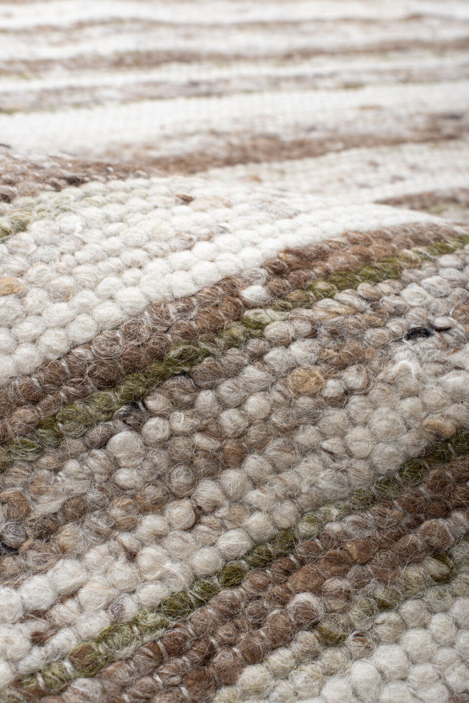 8' x 10' one-of-a-kind handmade vintage Kilim large size rug. Color palette: ivory, taupe, brown, sage, cream, charcoal