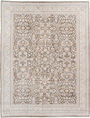 6' x 7' one-of-a-kind handmade antique Sivas rug. Color palette: taupe, ivory, beige, blush, pale blue, cream, sand, gray