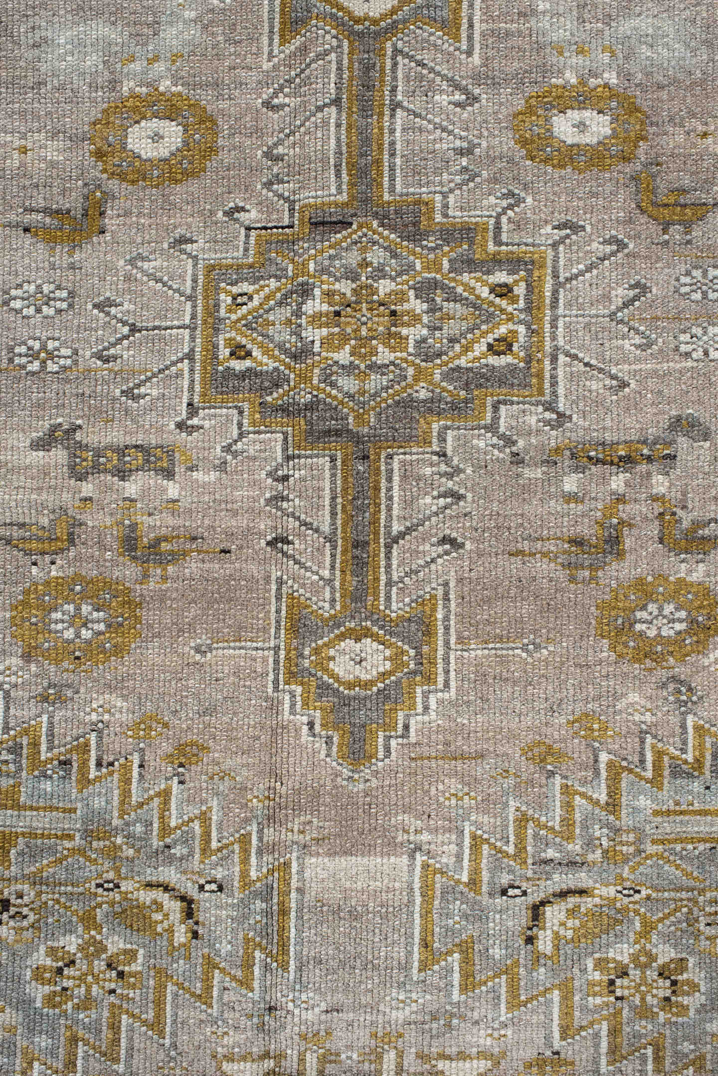 4' x 15' one-of-a-kind handmade vintage NW Persian runner rug. Color palette: ivory, taupe, camel, brown, slate, beige, gray