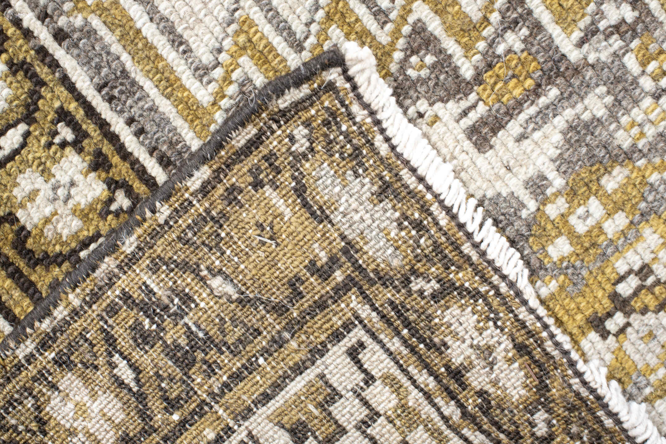 4' x 15' one-of-a-kind handmade vintage NW Persian runner rug. Color palette: ivory, taupe, camel, brown, slate, beige, gray