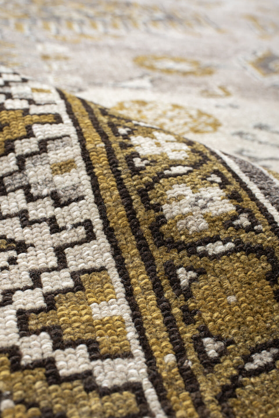 4' x 15' one-of-a-kind handmade vintage NW Persian runner rug. Color palette: ivory, taupe, camel, brown, slate, beige, gray
