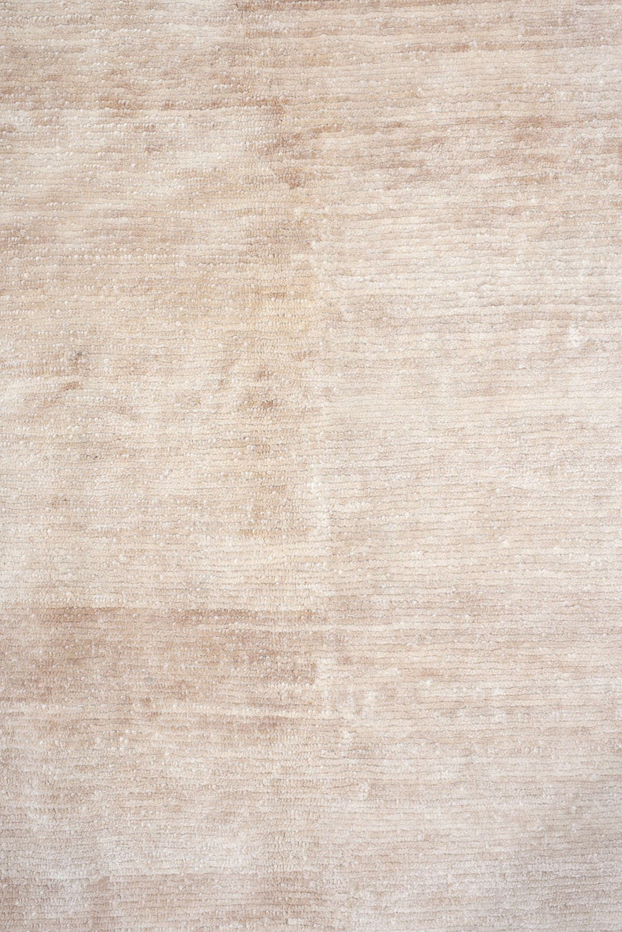 8' x 11' one-of-a-kind handmade vintage Tibetan large size rug. Color palette: ivory, blush, pale rose, cream, taupe, pink
