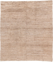 8' x 9' one-of-a-kind handmade vintage India rug. Color palette: tan, camel, taupe, beige, cream, gray, ivory