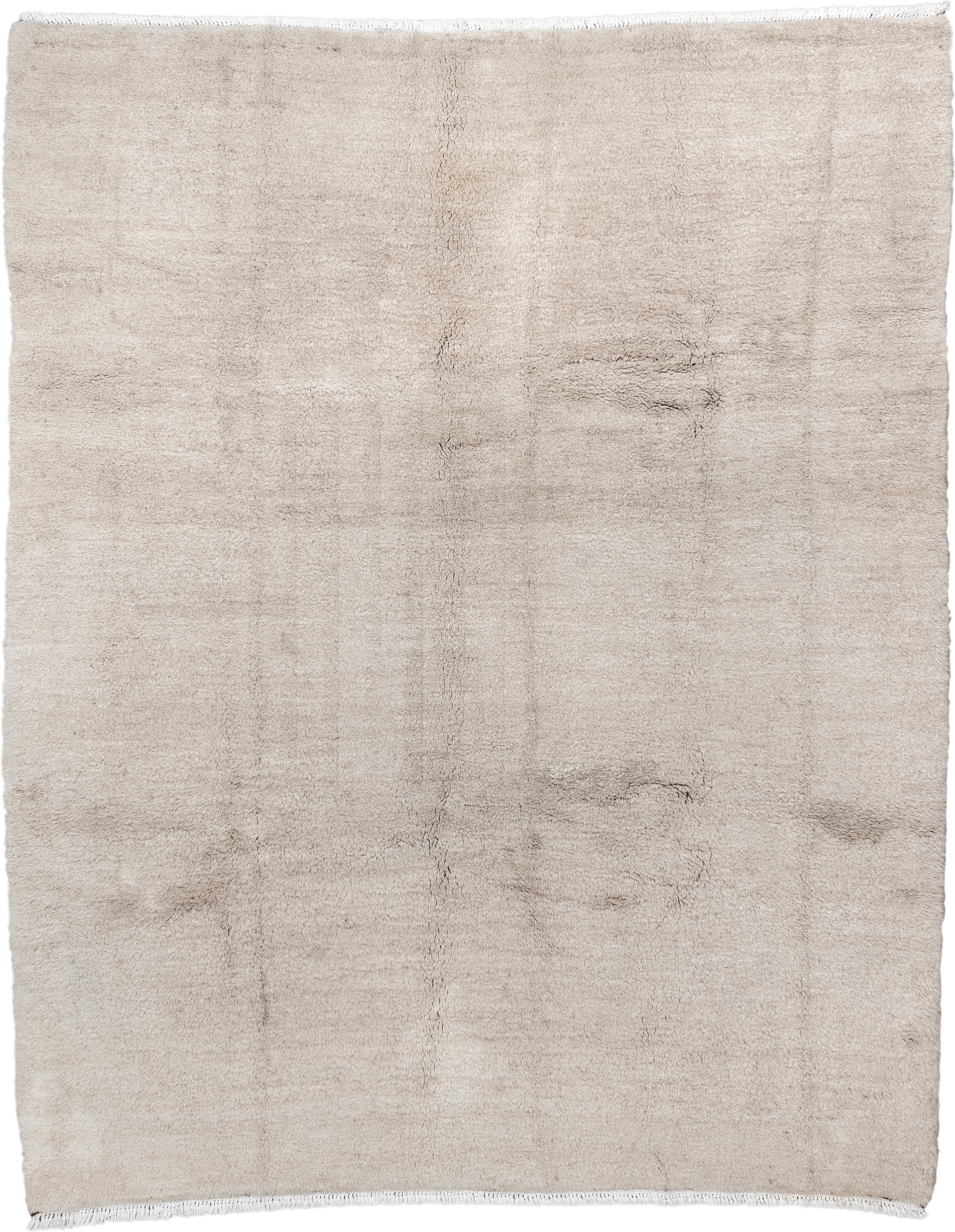 9' x 11' one-of-a-kind handmade vintage Ido large size rug. Color palette: ivory, cream, beige, taupe, charcoal, gray, black