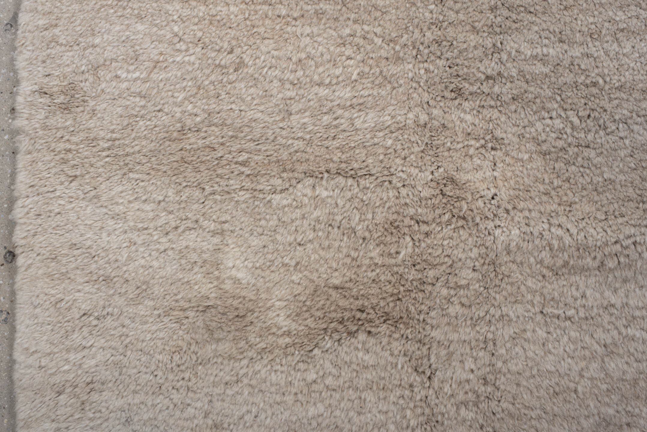 9' x 11' one-of-a-kind handmade vintage Ido large size rug. Color palette: ivory, cream, beige, taupe, charcoal, gray, black