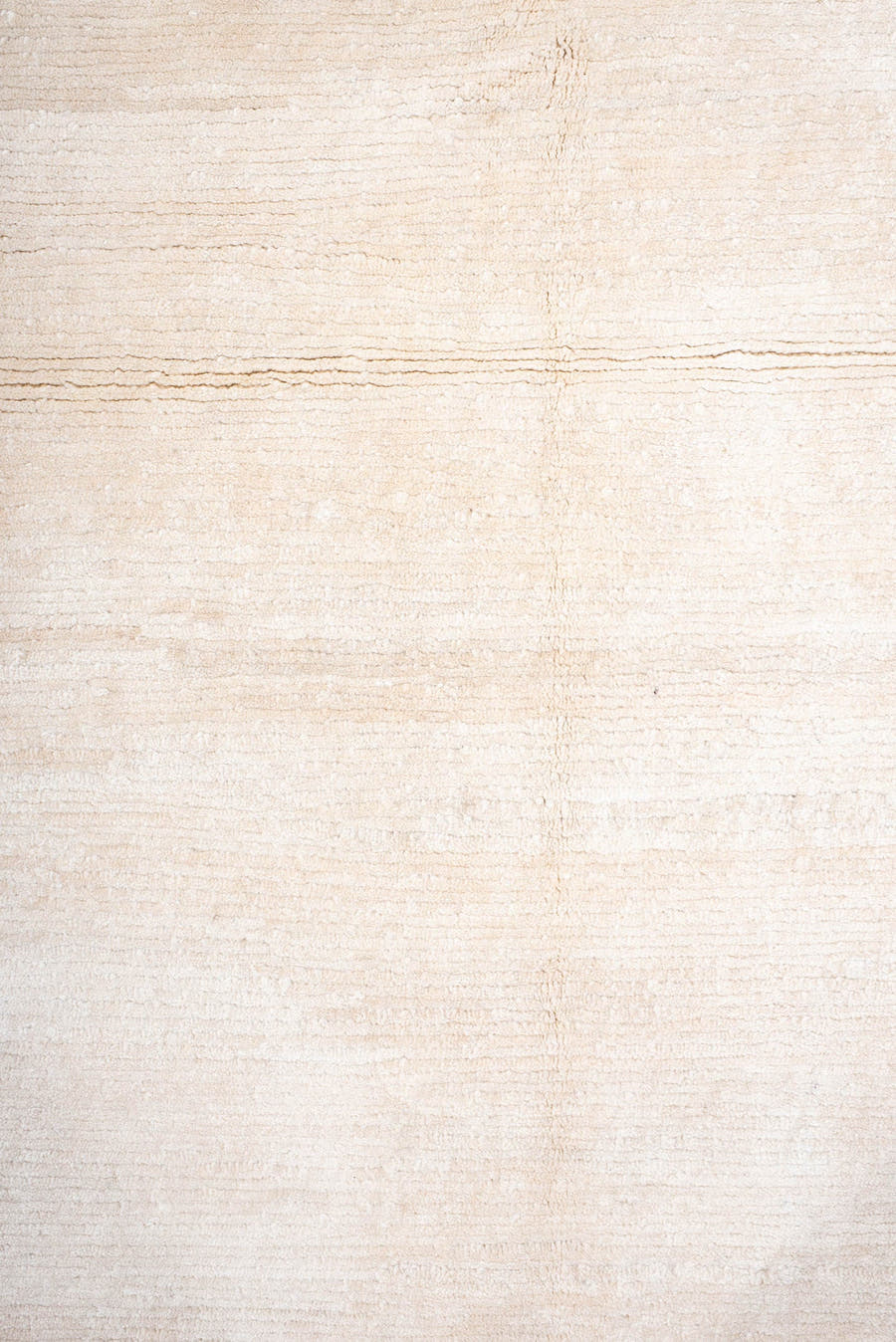 8' x 9' one-of-a-kind handmade vintage Tibetan rug. Color palette: ivory, blush, peach, cream, taupe, pink, terracotta