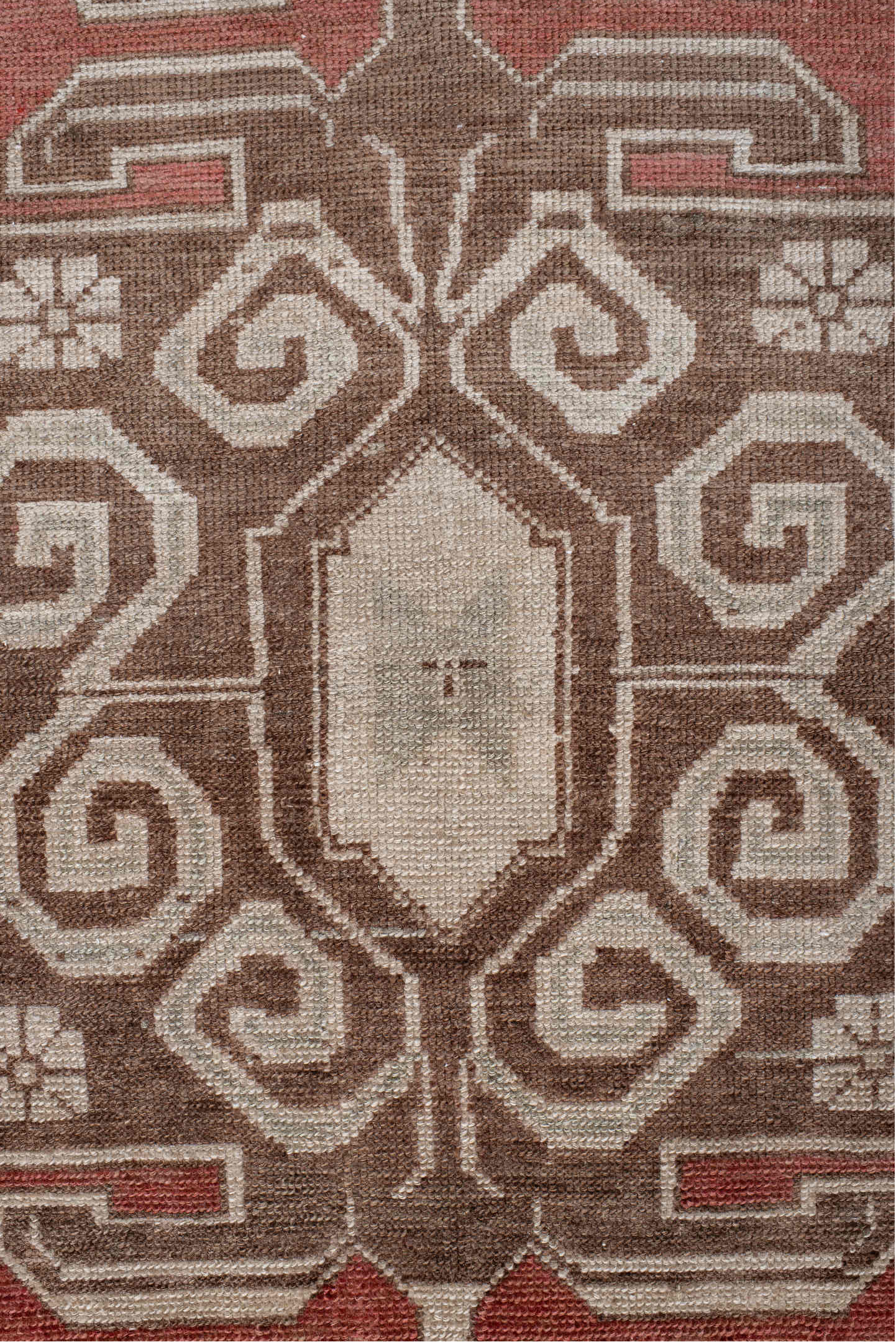 4' x 6' one-of-a-kind handmade antique Hamadan small size rug. Color palette: ivory, rust, taupe, brown, rose, terracotta