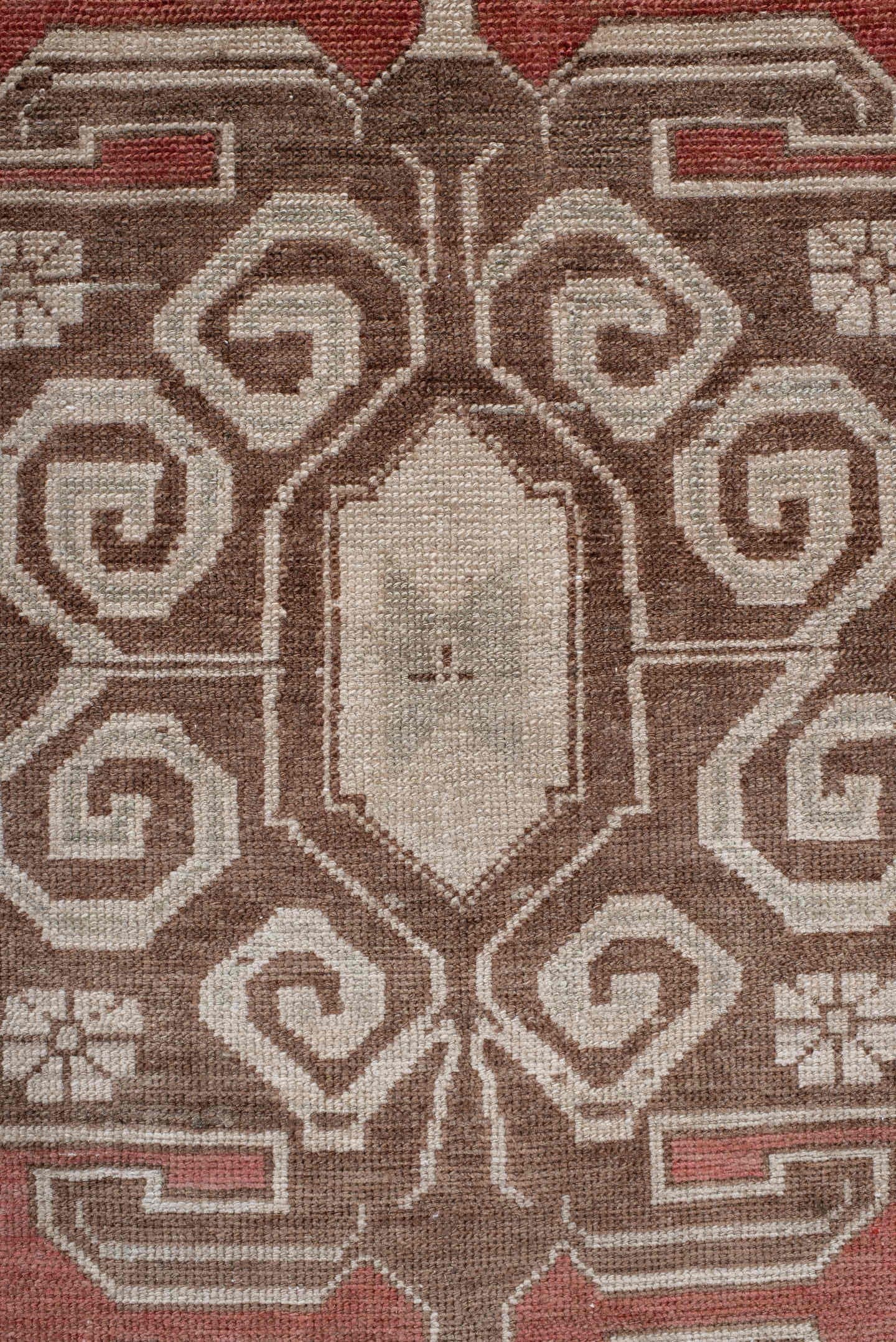 4' x 6' one-of-a-kind handmade antique Hamadan small size rug. Color palette: ivory, rust, taupe, brown, rose, terracotta