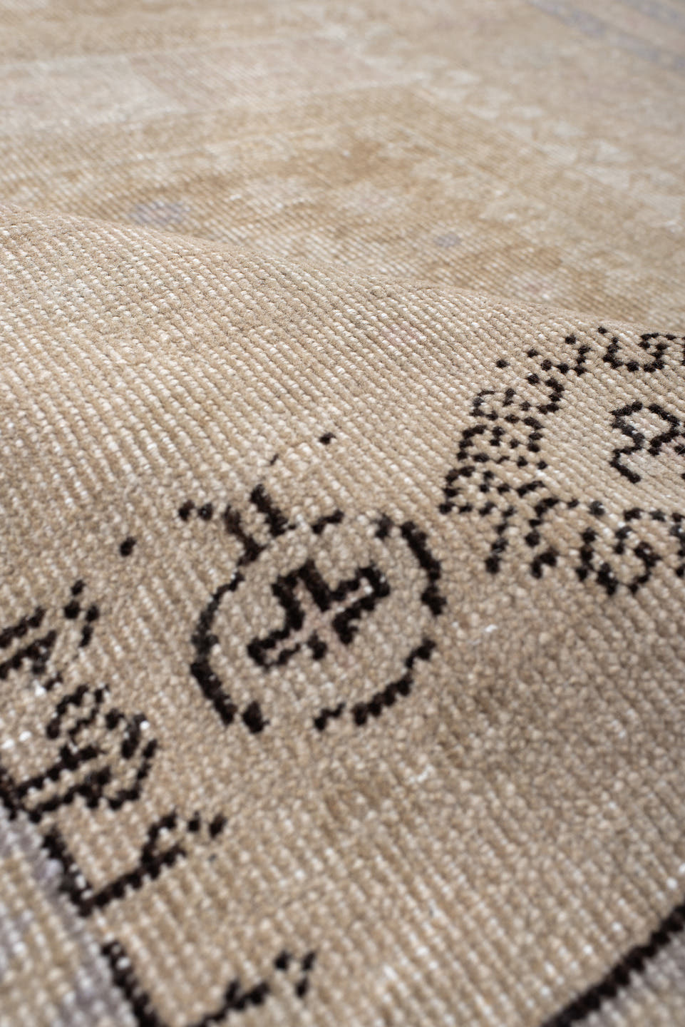 3' x 5' one-of-a-kind handmade antique Sparta small size rug. Color palette: ivory, taupe, beige, charcoal, greige, gray