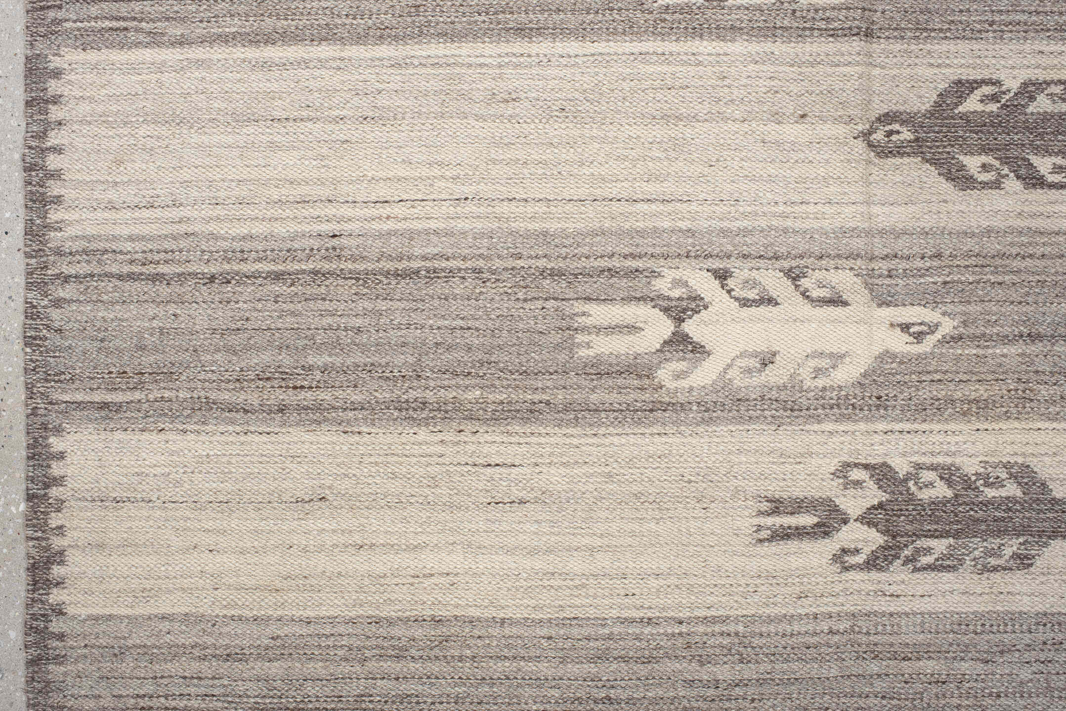 5' x 8' one-of-a-kind handmade antique Kilim medium size rug. Color palette: ivory, gray, charcoal, cream, black
