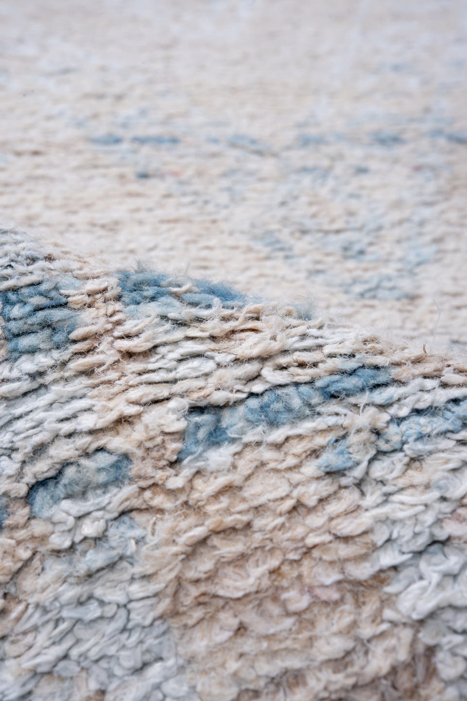 3' x 12' one-of-a-kind handmade vintage Kilim runner rug. Color palette: ivory, sky blue, beige, light blue