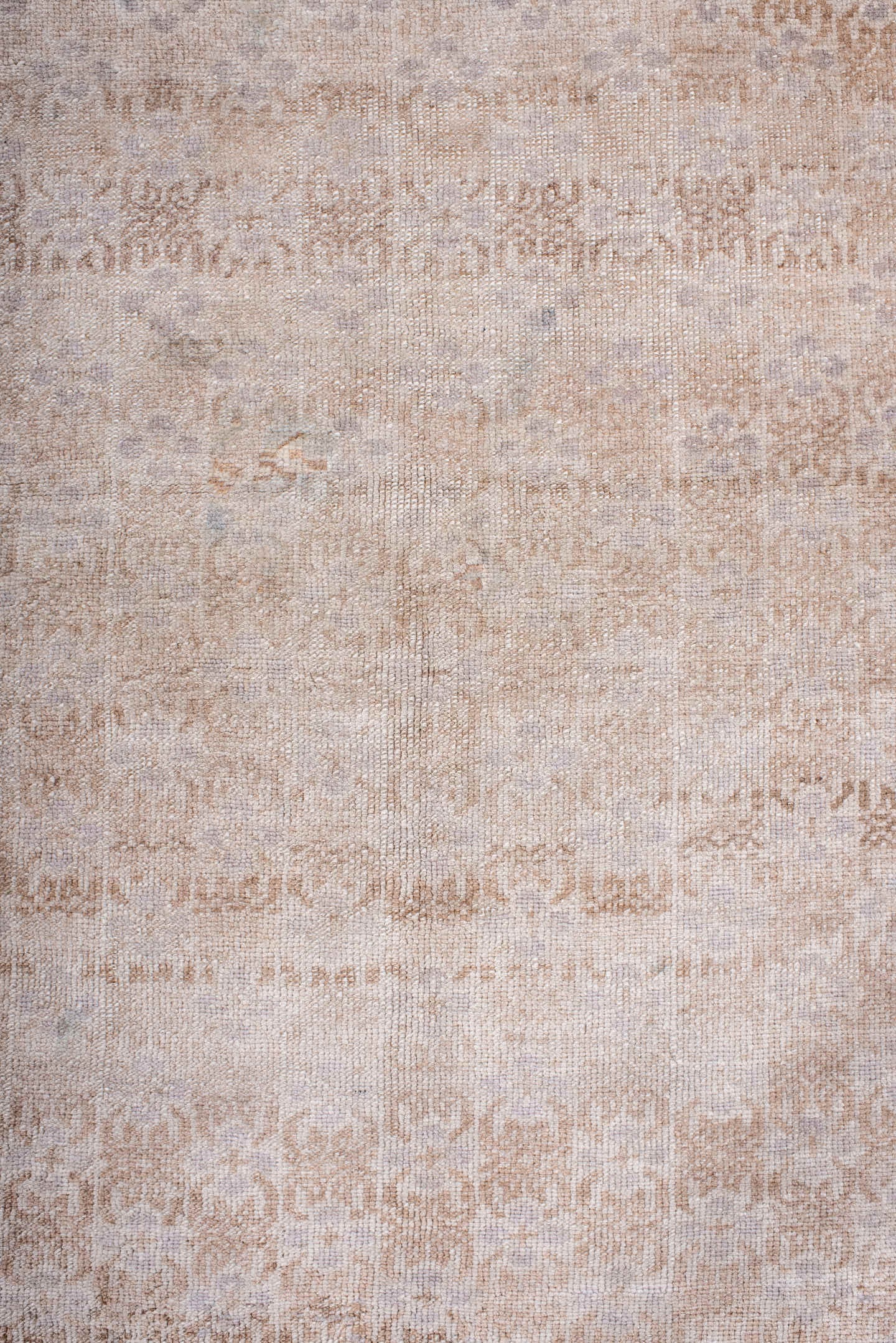 5' x 8' one-of-a-kind handmade vintage Anatolian medium size rug. Color palette: blush, ivory, taupe, beige, pale rose, sage