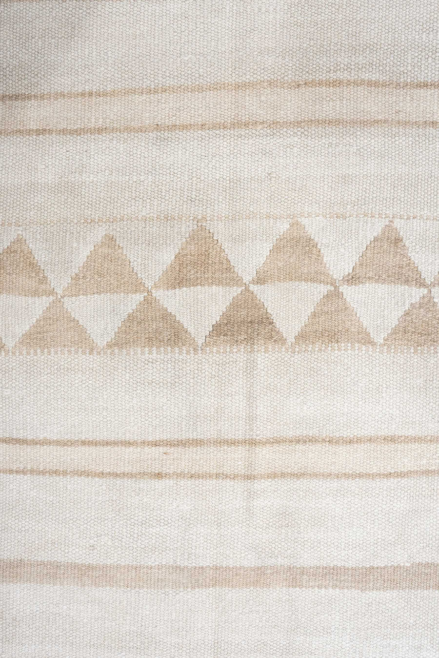3' x 13' one-of-a-kind handmade antique Kilim runner rug. Color palette: ivory, sand, taupe, cream, beige, gray