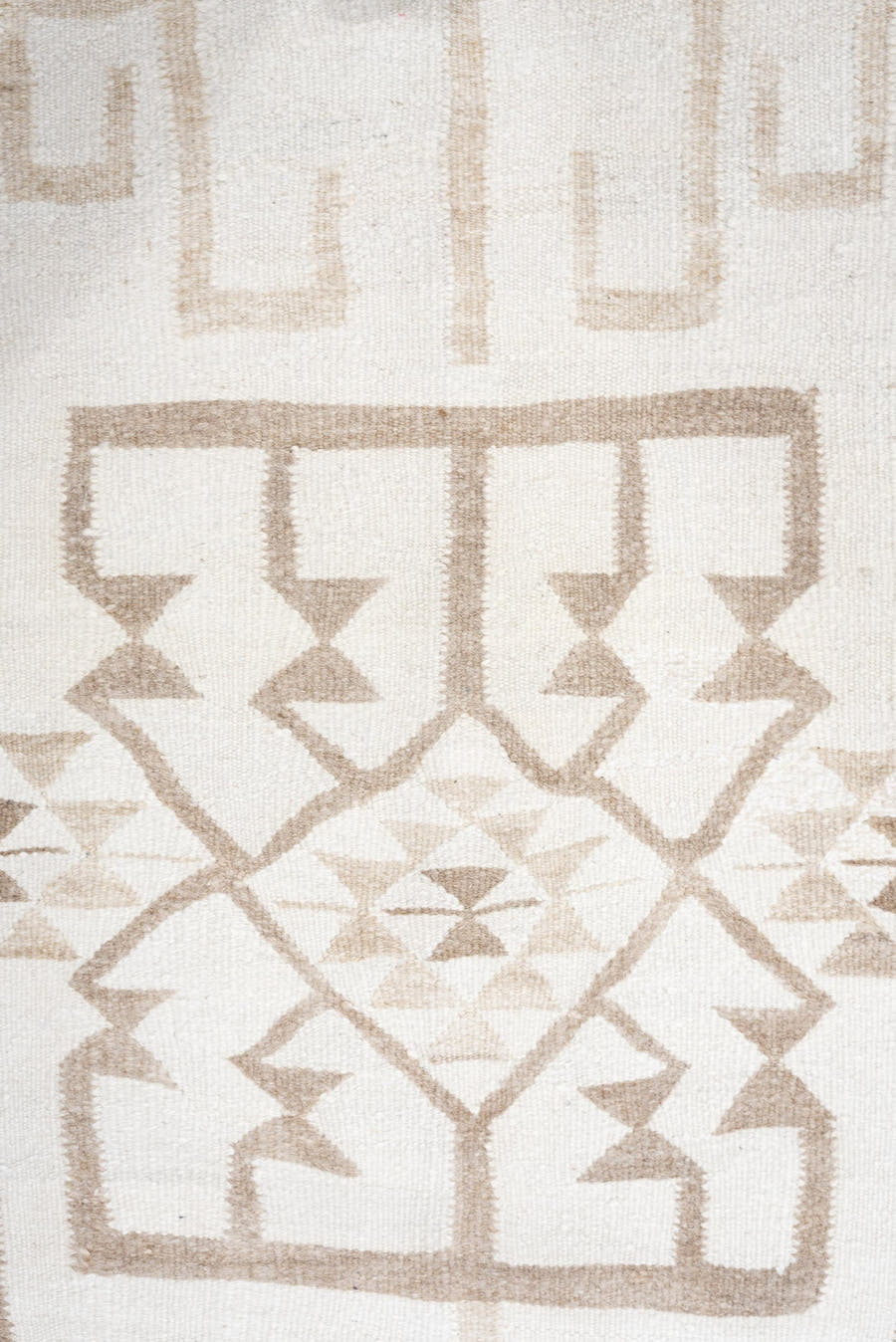 2' x 11' one-of-a-kind handmade antique Kilim runner rug. Color palette: ivory, taupe, beige, sand, gray