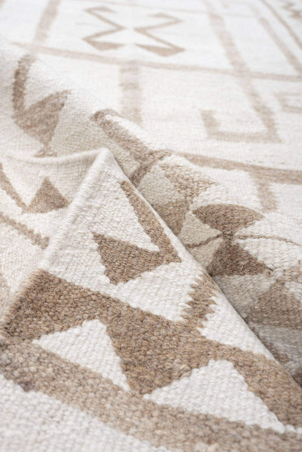 2' x 11' one-of-a-kind handmade antique Kilim runner rug. Color palette: ivory, taupe, beige, sand, gray