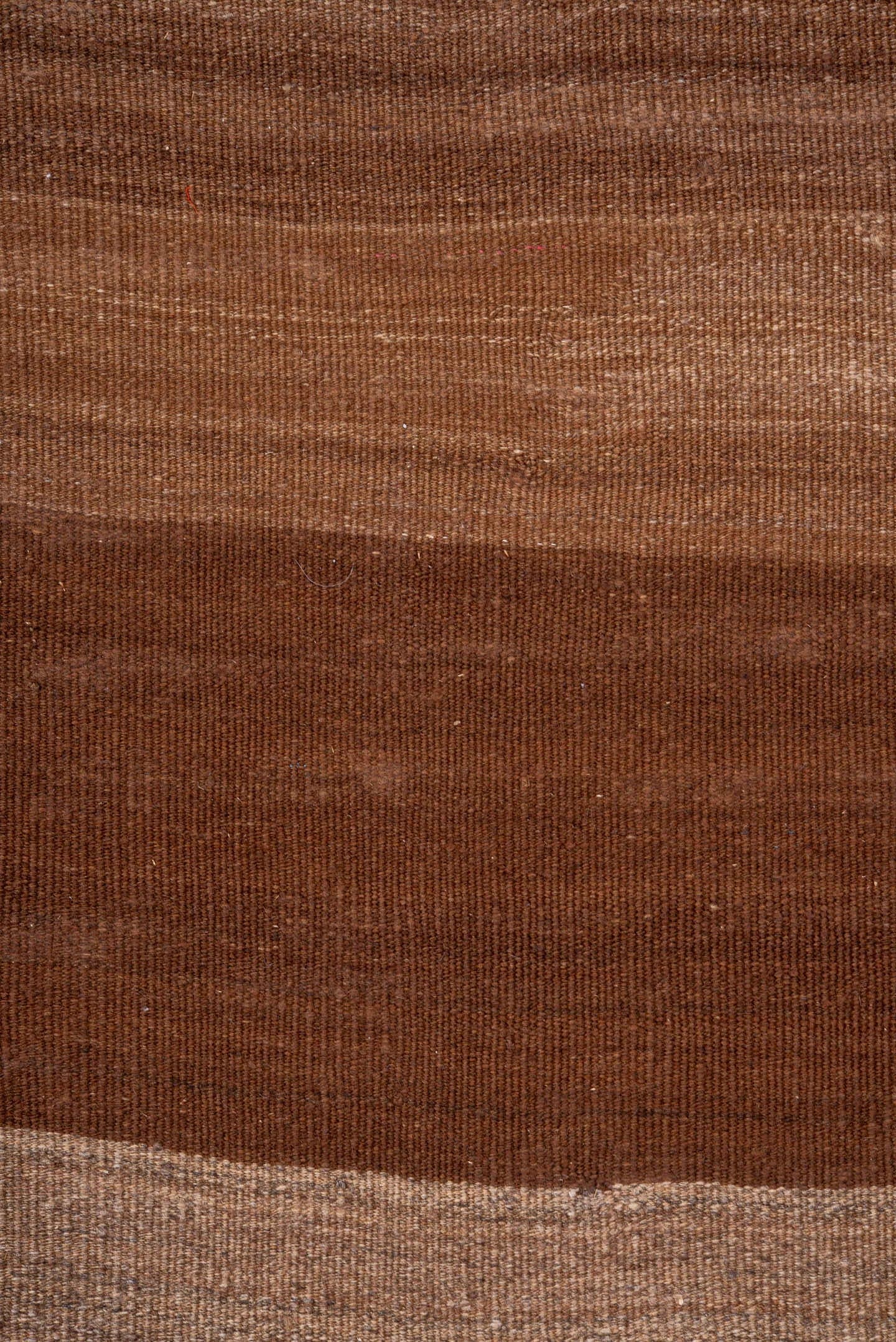 7' x 9' one-of-a-kind handmade vintage Kilim rug. Color palette: brown, camel, taupe, tan, beige, gray