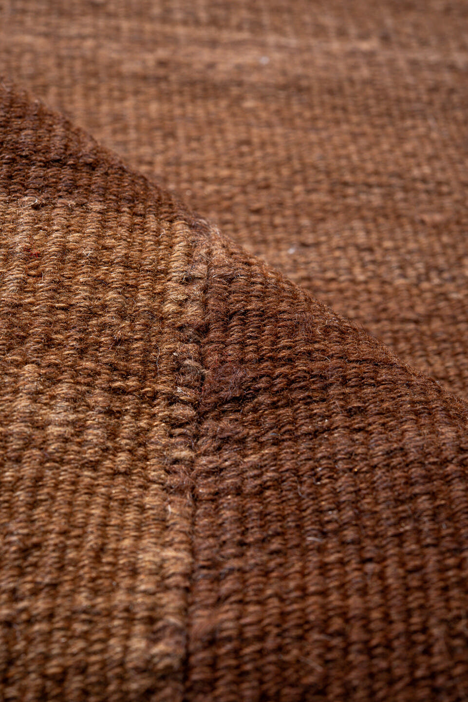 7' x 9' one-of-a-kind handmade vintage Kilim rug. Color palette: brown, camel, taupe, tan, beige, gray