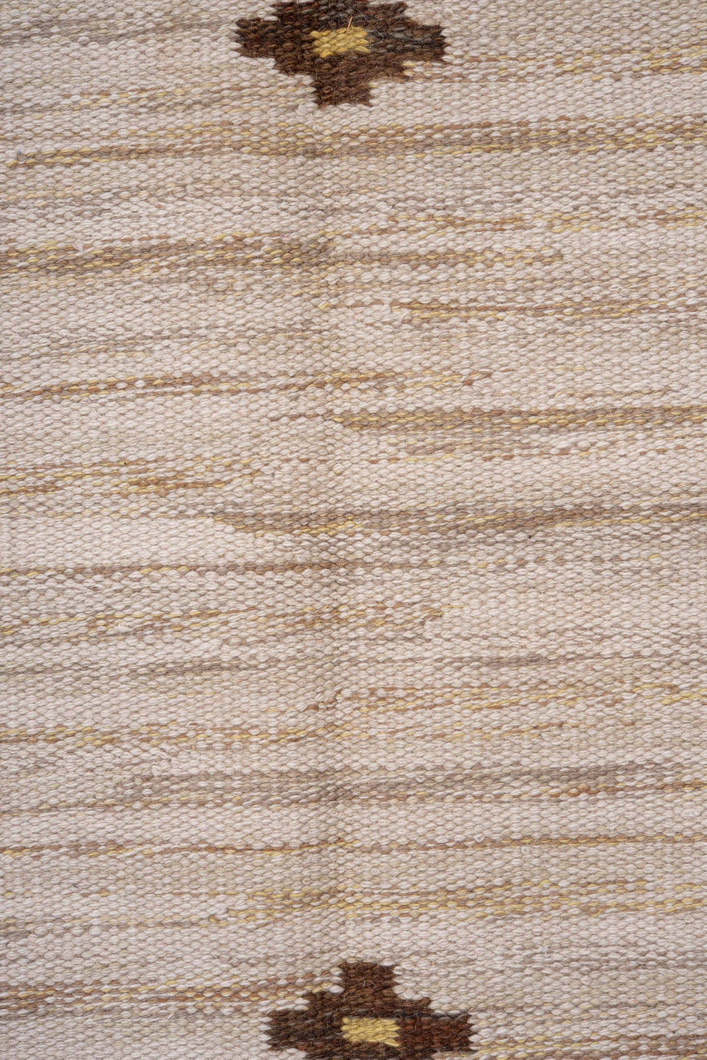 4' x 7' one-of-a-kind handmade antique Rollaken rug. Color palette: ivory, brown, gold, rust, camel, terracotta, beige