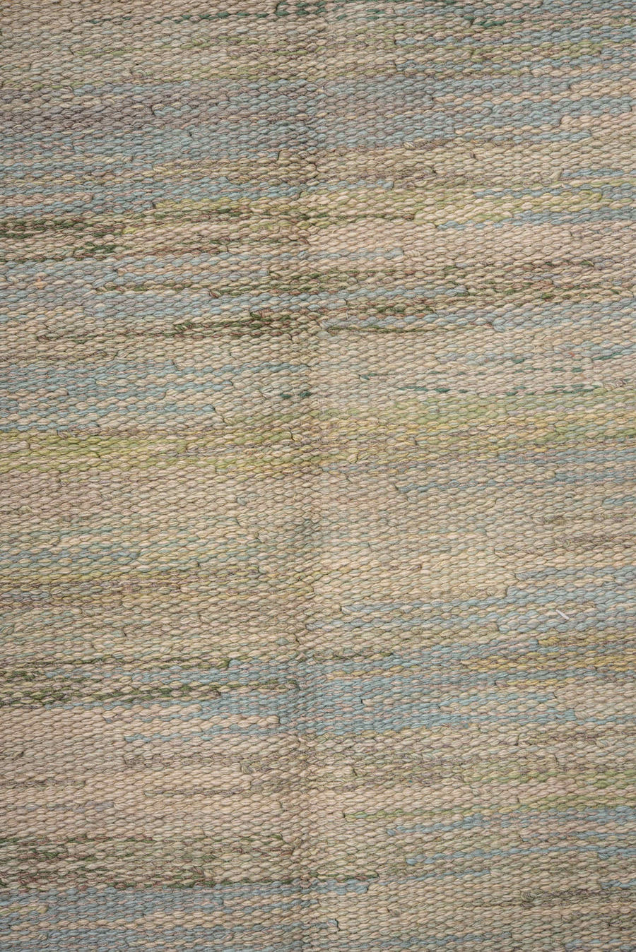 5' x 8' one-of-a-kind handmade antique Rollaken medium size rug. Color palette: sage, ivory, sky blue, brown, rose