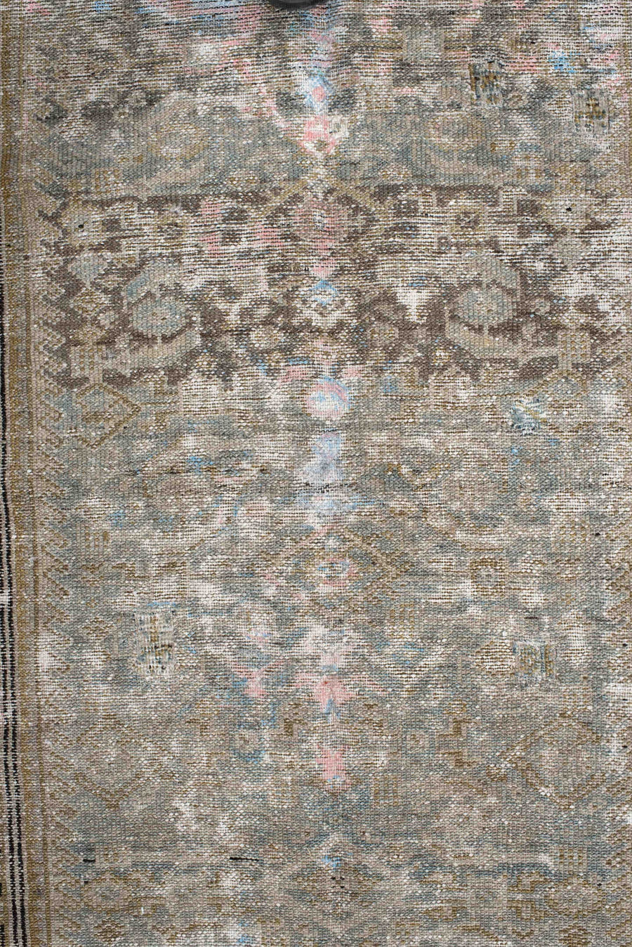 5' x 9' one-of-a-kind handmade vintage Malayer medium size rug. Color palette: taupe, ivory, beige, camel, pale blue, blush