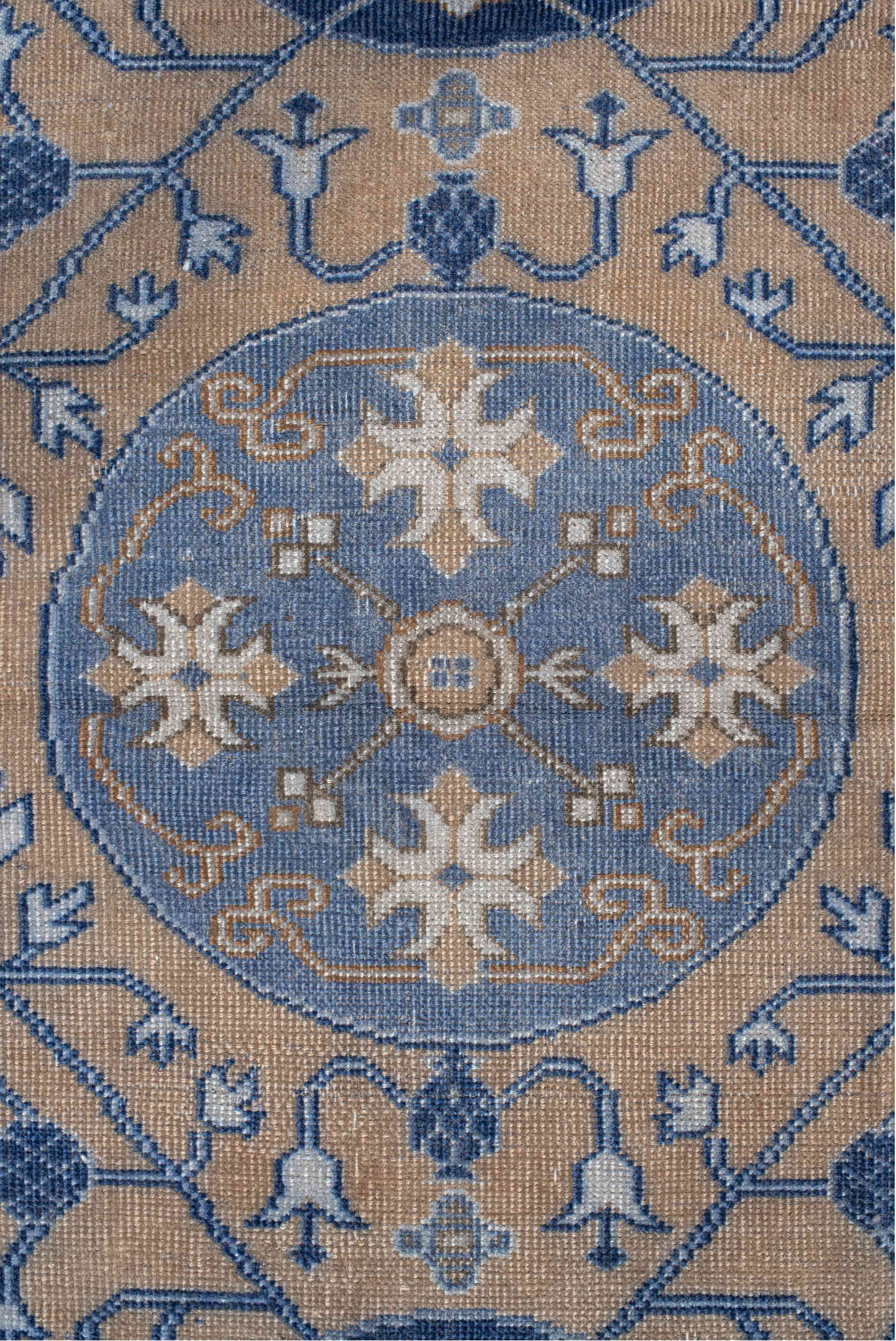 3' x 5' one-of-a-kind handmade vintage Caucasian small size rug. Color palette: black, blue, dark gray, fiord, gray