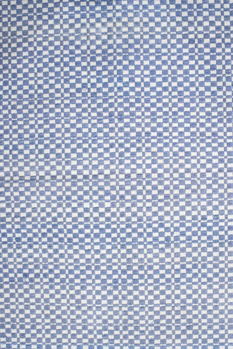 3' x 5' one-of-a-kind handmade vintage Dhurrie small size rug. Color palette: ivory, blue