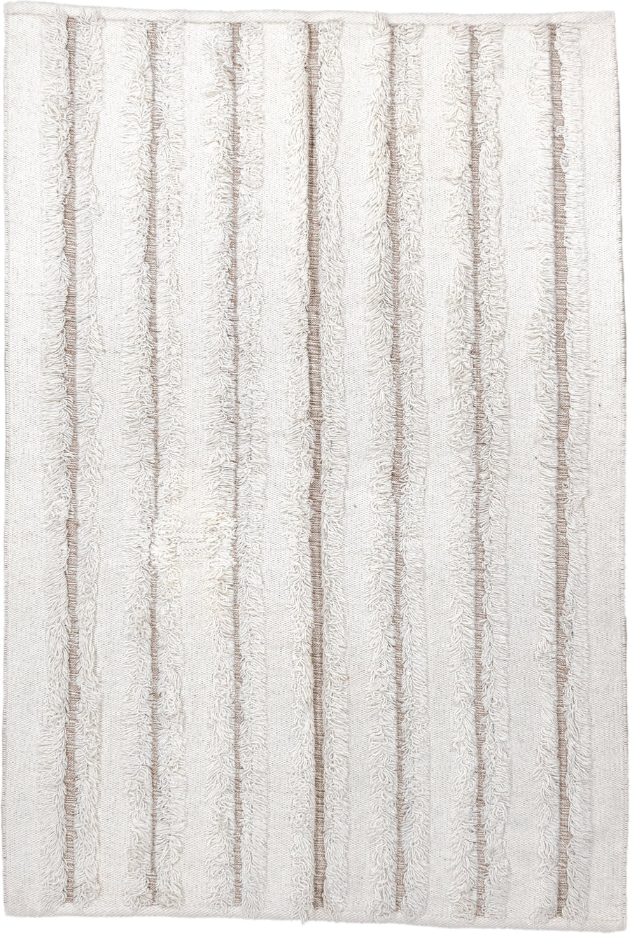 4' x 6' one-of-a-kind handmade vintage Scadinavian small size rug. Color palette: ivory, cream, taupe, beige, gray