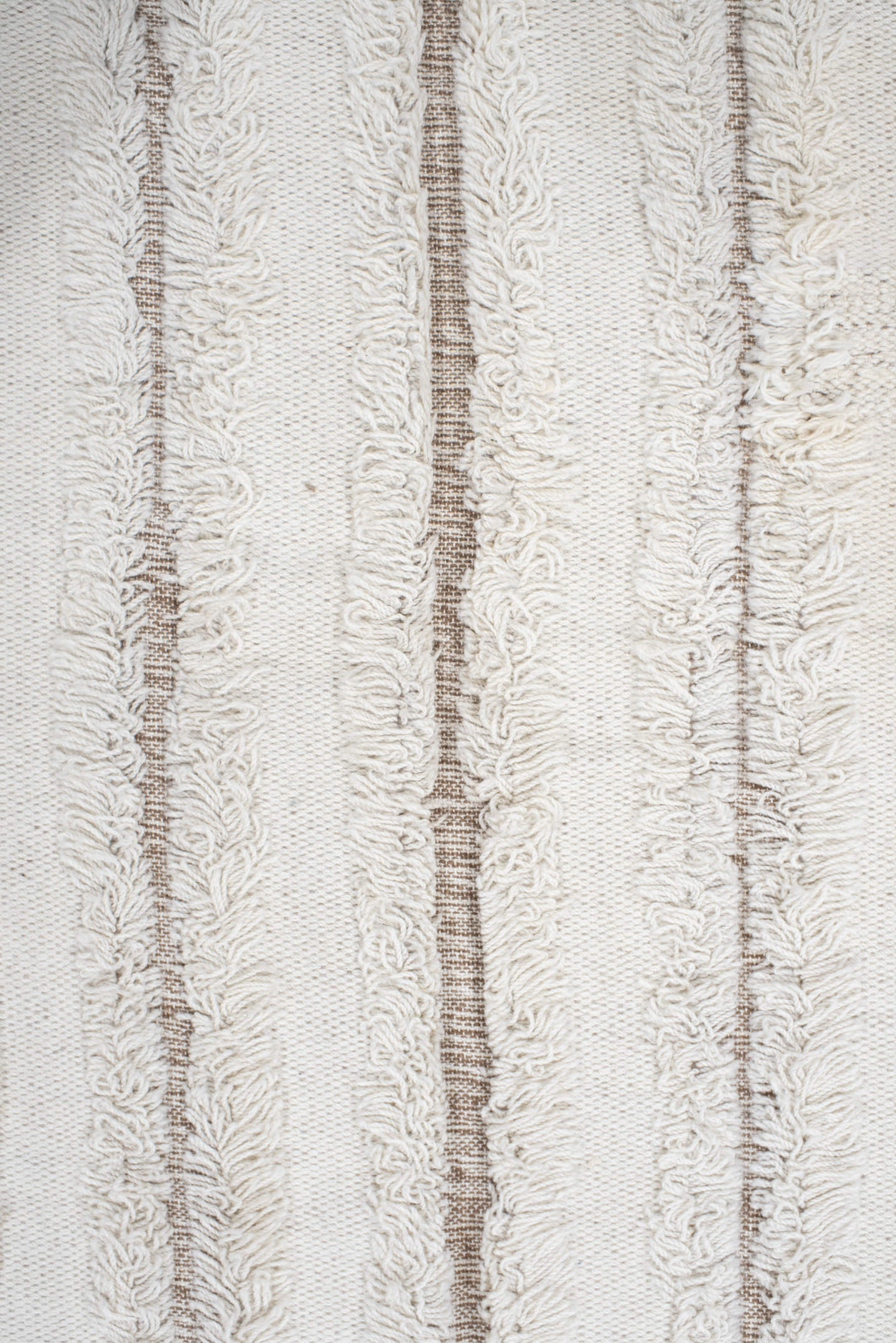 4' x 6' one-of-a-kind handmade vintage Scadinavian small size rug. Color palette: ivory, cream, taupe, beige, gray